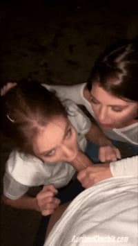 Girlfriend and her friend sharing my big cock'