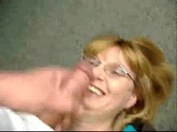 She looks so happy I'm going to cum on her face!'