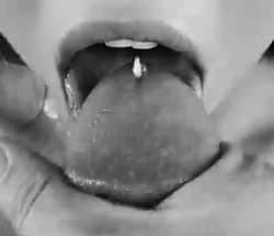 Shooting cum on her tongue'