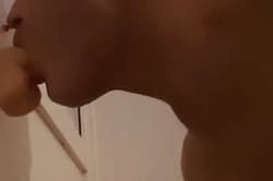 Deepthroating a dildo'